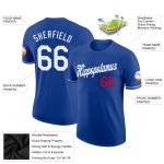Custom Team Name Number Performance T-Shirt in Royal White-Red - Personalized Athletic Wear Personalized Royal White-Red