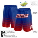 Custom Name Number Basketball Shorts - Authentic White Red Pinstripe Fade Fashion Team Gear Personalized Royal White-Red