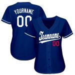 Custom Name and Number White-Red Softball Jersey - Personalized Team Apparel Personalized Royal White-Red Softball Jersey