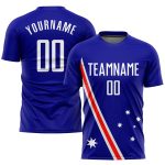 Custom Name and Number Australian Flag Soccer Jersey Personalized White-Red Sublimation Uniform Personalized Royal White-Red