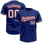 Personalized Unisex Softball Jersey - Royal White-Red Two-Button Design Personalized Royal White-Red Two-Button Unisex Softball