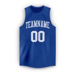 Custom Name and Number Personalized Royal White Basketball Jersey Round Neck Personalized Royal White Round Neck Basketball