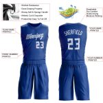 Custom Name and Number Personalized Basketball Jersey for Team - Royal White Round Neck Suit Personalized Royal White Round