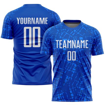 Personalized Sublimation Soccer Jersey - Royal White Soccer Uniform Personalized Royal White Sublimation Soccer Uniform Jersey