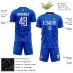 Personalized Sublimation Soccer Jersey - Royal White Soccer Uniform Personalized Royal White Sublimation Soccer Uniform Jersey