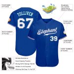 Custom Name & Number Personalized Royal White-Teal Baseball Jersey - Authentic Team Gear Personalized Royal White-Teal Authentic