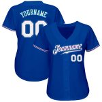 Custom Name & Number Personalized Royal White-Teal Baseball Jersey - Authentic Team Gear Personalized Royal White-Teal Authentic