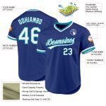Custom Name Number Personalized Royal White Teal Baseball Jersey Authentic Throwback Team Apparel Personalized Royal White-Teal