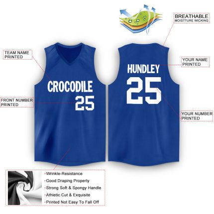 Personalized White V-Neck Basketball Jersey for Custom Team Wear Personalized Royal White V-Neck Basketball Jersey