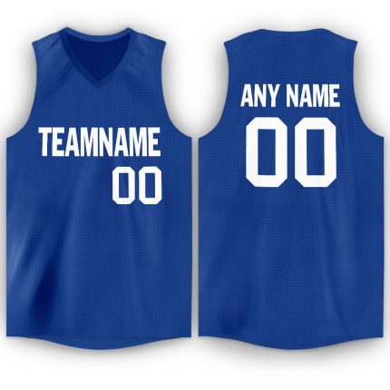 Personalized White V-Neck Basketball Jersey for Custom Team Wear Personalized Royal White V-Neck Basketball Jersey