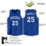 Custom Name and Number Basketball Jersey - Personalized Royal White V-Neck Team Jersey Personalized Royal White V-Neck Basketball
