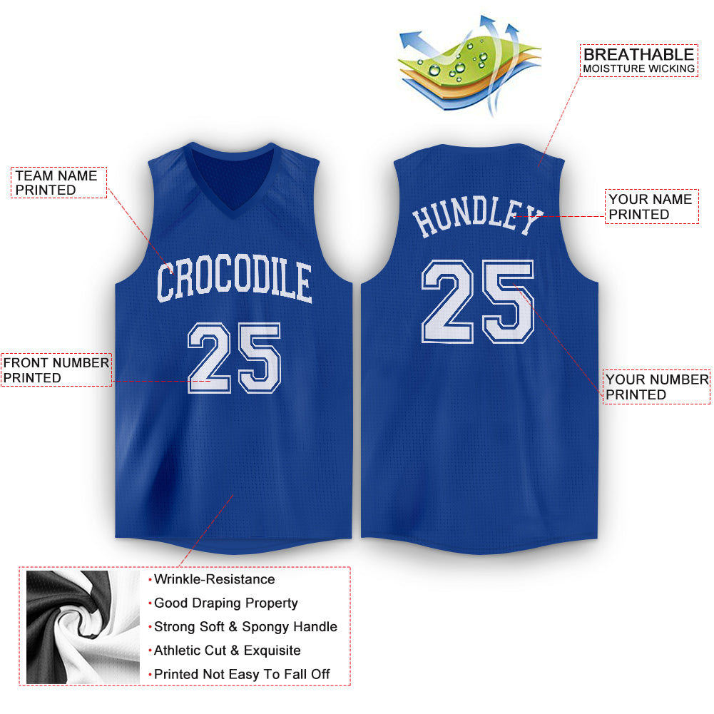 Personalized Royal White V-Neck Basketball Jersey Team Custom Name and Number Custom Name and Number Basketball Jersey - Personalized Royal White V-Neck Team Jersey Personalized Royal White V-Neck Basketball - Image 2