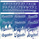 Custom Name and Number 3D Snowy Trees Winter Landscape Bomber Varsity Jacket - Personalized Royal White Watercolor Design