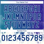 Custom Name and Number 3D Snowy Trees Winter Landscape Bomber Varsity Jacket - Personalized Royal White Watercolor Design