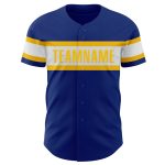 Personalized Authentic Baseball Jersey - Royal White and Yellow Team Colors Personalized Royal White-Yellow Authentic Baseball