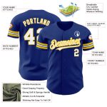 Custom Name and Number Authentic Baseball Jersey - Personalized Royal White-Yellow Team Jersey Personalized Royal White-Yellow