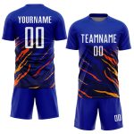 Custom Sublimation Soccer Jersey Uniform with Personalized Name & Number - Royal White Yellow-Black Team Gear Personalized