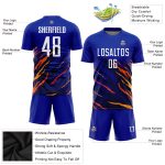 Custom Sublimation Soccer Jersey Uniform with Personalized Name & Number - Royal White Yellow-Black Team Gear Personalized