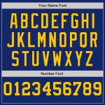 Custom Name Number Authentic Baseball Jersey - Personalized Royal White Yellow Pinstripe Split Fashion Personalized Royal