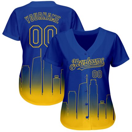 Personalized Los Angeles City Edition Yellow 3D Fade Baseball Jersey with Custom Name and Number - Authentic Fashion Team Gear