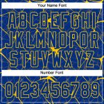 Custom Name and Number Unisex Yellow 3D Pattern Softball Jersey - Personalized Team Two-Button Apparel Personalized Royal