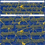 Custom Name and Number Unisex Yellow 3D Pattern Softball Jersey - Personalized Team Two-Button Apparel Personalized Royal