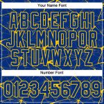 Custom Personalized Team T-Shirt with Name and Number - Royal Yellow 3D Pattern Design Abstract Network Performance Personalized