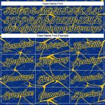 Custom Personalized Team T-Shirt with Name and Number - Royal Yellow 3D Pattern Design Abstract Network Performance Personalized