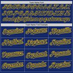 Custom Name and Number Baseball Jersey, Personalized 3D Pattern Grunge Art Design in Royal Yellow, Authentic Team Apparel