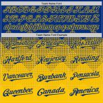 Custom Name and Number Baseball Jersey, Personalized 3D Gradient Royal Yellow Square Pattern Design Personalized Royal Yellow