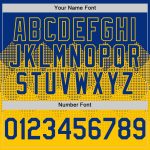 Custom Name and Number Baseball Jersey, Personalized 3D Gradient Royal Yellow Square Pattern Design Personalized Royal Yellow