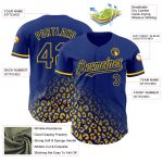 Custom Name and Number Personalized Leopard Print Baseball Jersey - Royal Yellow 3D Pattern Design Fashion Apparel Personalized