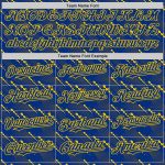 Custom Baseball Jersey with Slant Lines - Personalized 3D Royal Yellow Design, Team Name & Number Added Personalized Royal