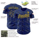 Custom Baseball Jersey with Slant Lines - Personalized 3D Royal Yellow Design, Team Name & Number Added Personalized Royal