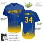 3D San Francisco City Edition Authentic Baseball Jersey - Personalized Royal Yellow-Black Custom Name & Number Personalized