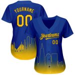 3D San Francisco City Edition Authentic Baseball Jersey - Personalized Royal Yellow-Black Custom Name & Number Personalized
