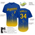 Personalized Seattle City Edition 3D Baseball Jersey - Yellow-Black Fade, Custom Name & Number, Authentic Team Apparel Personalized