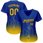 Personalized Seattle City Edition 3D Baseball Jersey - Yellow-Black Fade, Custom Name & Number, Authentic Team Apparel Personalized