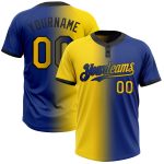 Custom Name Number Unisex Softball Jersey Gradient Yellow Black Fashion Two-Button Personalized Team Apparel Personalized