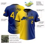 Custom Name Number Unisex Softball Jersey Gradient Yellow Black Fashion Two-Button Personalized Team Apparel Personalized