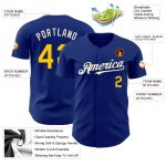 Custom Name and Number Authentic Baseball Jersey - Personalized Royal Yellow-Cream Team Jersey Personalized Royal Yellow-Cream