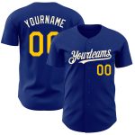 Custom Name and Number Authentic Baseball Jersey - Personalized Royal Yellow-Cream Team Jersey Personalized Royal Yellow-Cream