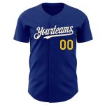 Custom Name and Number Authentic Baseball Jersey - Personalized Royal Yellow-Cream Team Jersey Personalized Royal Yellow-Cream