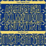 Custom Name and Number Soccer Jersey - Personalized Sublimation Yellow Damask Pattern Uniform Personalized Royal Yellow Damask