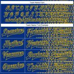 Custom Name Number Bomber Jacket Varsity Letterman 3D Pattern Royal Yellow Halftone Design Full-Snap Personalized Royal Yellow
