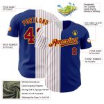 Personalized Custom Name and Number Royal Yellow Maroon Pinstripe Baseball Jersey Authentic Split Fashion Personalized Royal