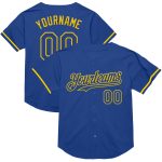 Personalized Yellow Mesh Baseball Jersey - Authentic Throwback Style Personalized Royal Yellow Mesh Authentic Throwback Baseball