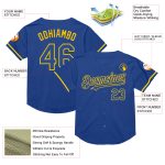Personalized Yellow Mesh Baseball Jersey - Authentic Throwback Style Personalized Royal Yellow Mesh Authentic Throwback Baseball