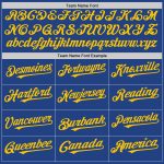 Custom Personalized Royal Yellow Baseball Jersey with Authentic Throwback Design, Team Name and Number Personalized Royal