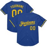 Custom Personalized Royal Yellow Baseball Jersey with Authentic Throwback Design, Team Name and Number Personalized Royal